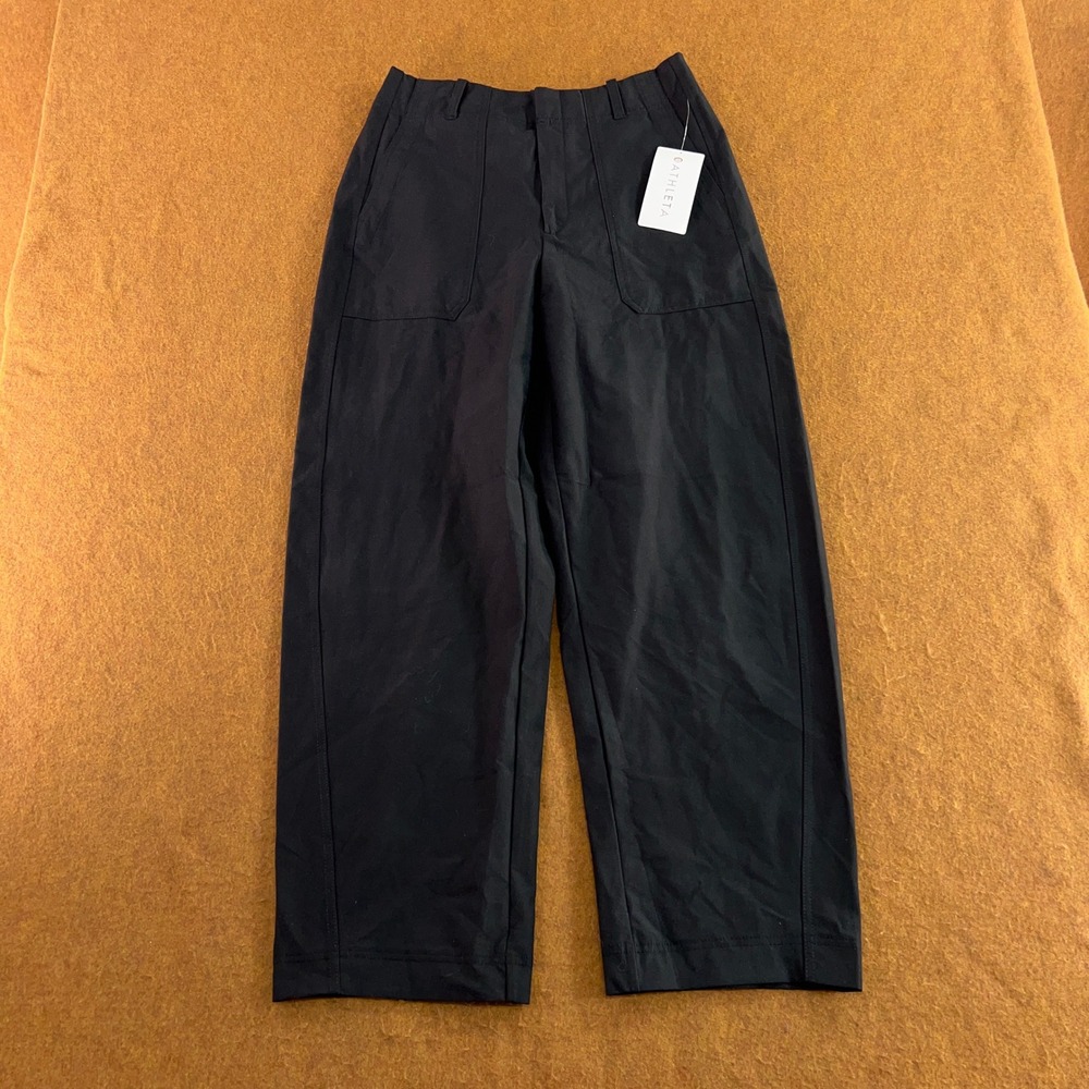 Athleta Womens 10 Tall Black Skyline Utility Barrel Pant New